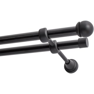 KARNISZ PODWÓJNY FI 19 MM CZARNY 160 CM GAŁKA MAX KOWALSKI