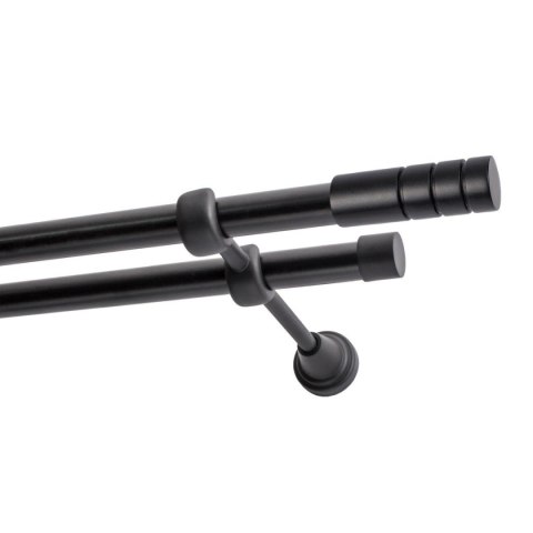 KARNISZ PODWÓJNY FI 19 MM CZARNY 160 CM TECHNO KOWALSKI
