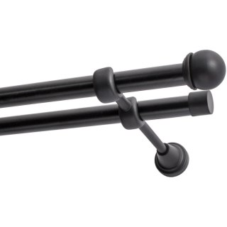 KARNISZ PODWÓJNY FI 19 MM CZARNY 200 CM GAŁKA MAX KOWALSKI