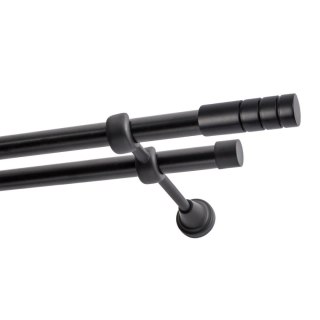 KARNISZ PODWÓJNY FI 19 MM CZARNY 200 CM TECHNO KOWALSKI