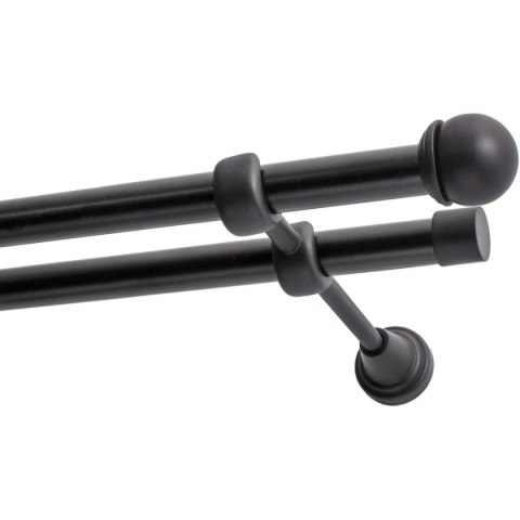 KARNISZ PODWÓJNY FI 19 MM CZARNY 240 CM GAŁKA MAX KOWALSKI