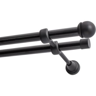 KARNISZ PODWÓJNY FI 19 MM CZARNY 400 CM GAŁKA MAX KOWALSKI