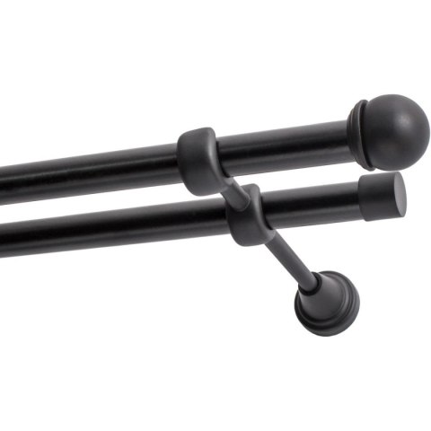 KARNISZ PODWÓJNY FI 19 MM CZARNY 400 CM GAŁKA MAX KOWALSKI