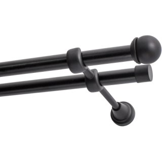 KARNISZ PODWÓJNY FI 19 MM CZARNY 480 CM GAŁKA MAX KOWALSKI