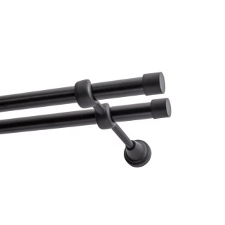KARNISZ PODWÓJNY FI 19 MM CZARNY 480 CM LUNA KOWALSKI