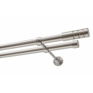 KARNISZ PODWÓJNY FI 19 MM EFEKT STALI NIERDZEWNEJ 160 CM TECHNO KOWALSKI