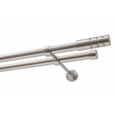 KARNISZ PODWÓJNY FI 19 MM EFEKT STALI NIERDZEWNEJ 400 CM TECHNO KOWALSKI