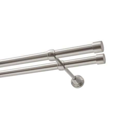 KARNISZ PODWÓJNY FI 19 MM EFEKT STALI NIERDZEWNEJ 480 CM LUNA KOWALSKI