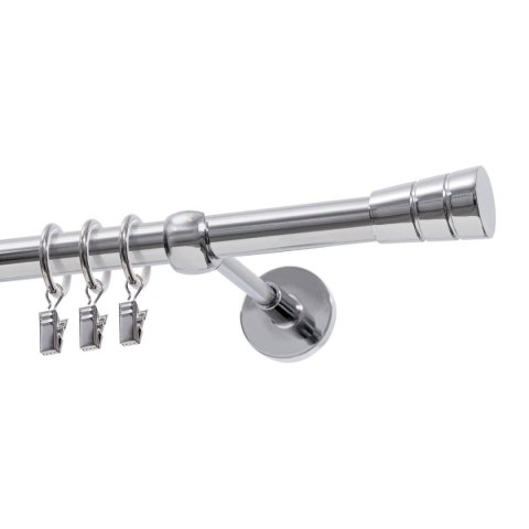 KARNISZ POJEDYNCZY FI 19 MM CHROM 480 CM STOŻEK Z KÓŁKAMI KOWALSKI