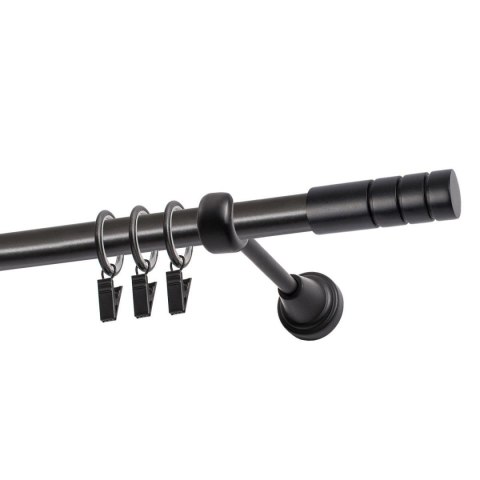 KARNISZ POJEDYNCZY FI 19 MM CZARNY 240 CM TECHNO Z KÓŁKAMI KOWALSKI