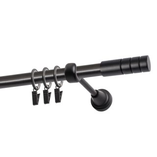 KARNISZ POJEDYNCZY FI 19 MM CZARNY 400 CM TECHNO Z KÓŁKAMI KOWALSKI