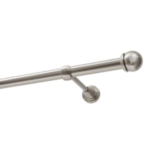 KARNISZ POJEDYNCZY FI 19 MM EFEKT STALI NIERDZEWNEJ 160 CM GAŁKA MAX KOWALSKI