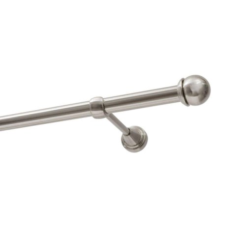 KARNISZ POJEDYNCZY FI 19 MM EFEKT STALI NIERDZEWNEJ 480 CM GAŁKA MAX KOWALSKI