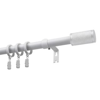 KARNISZ ROZSUWANY POJEDYNCZY FI 19 MM GAMA BIAŁY 200-300 CM Z KÓŁKAMI KOWALSKI