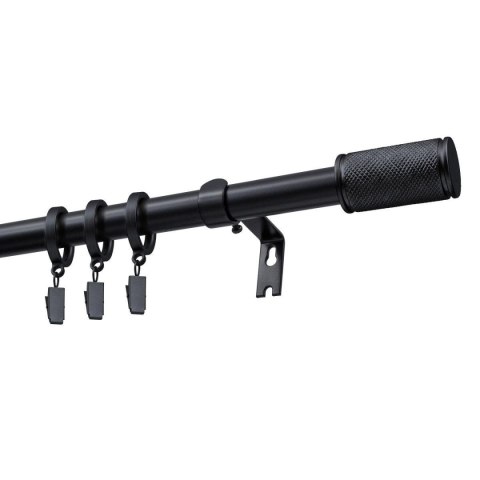 KARNISZ ROZSUWANY POJEDYNCZY FI 19 MM GAMA CZARNY 200-300 CM Z KÓŁKAMI KOWALSKI