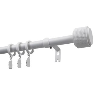 KARNISZ ROZSUWANY POJEDYNCZY FI 19 MM OMEGA BIAŁY 140-220 CM Z KÓŁKAMI KOWALSKI