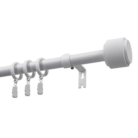 KARNISZ ROZSUWANY POJEDYNCZY FI 19 MM OMEGA BIAŁY 140-220 CM Z KÓŁKAMI KOWALSKI