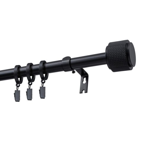 KARNISZ ROZSUWANY POJEDYNCZY FI 19 MM OMEGA CZARNY 200-300 CM Z KÓŁKAMI KOWALSKI