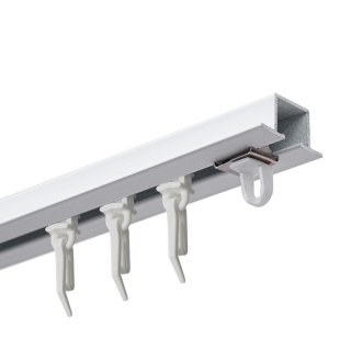 SZYNA SUFITOWA ALUMINIOWA BIAŁA POJEDYNCZA MS ZERO 250 CM ZESTAW AGRAFKA KOWALSKI