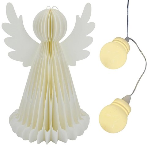 ANIOŁ DEKORACYJNY PAPIEROWY LED 38CM