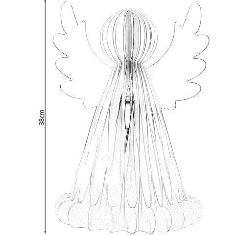 ANIOŁ DEKORACYJNY PAPIEROWY LED 38CM