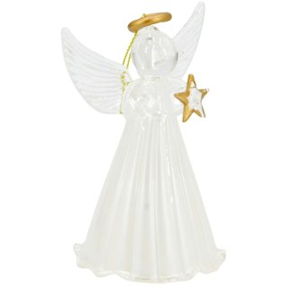 BOMBKA SZKLANA FORMÓWKA ANIOŁ 14CM SASKA GIFT & DECOR