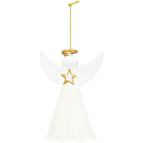 BOMBKA SZKLANA FORMÓWKA ANIOŁ 14CM SASKA GIFT & DECOR