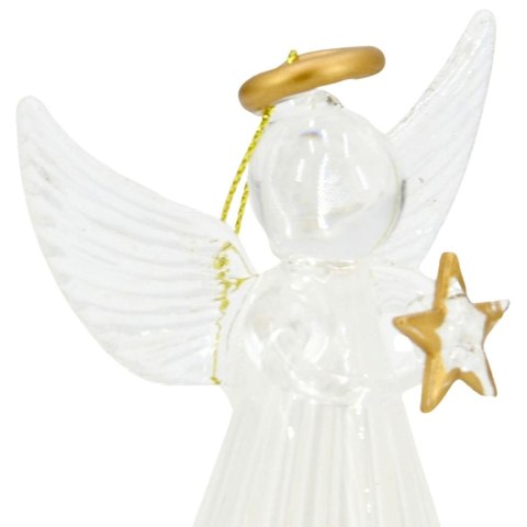 BOMBKA SZKLANA FORMÓWKA ANIOŁ 14CM SASKA GIFT & DECOR
