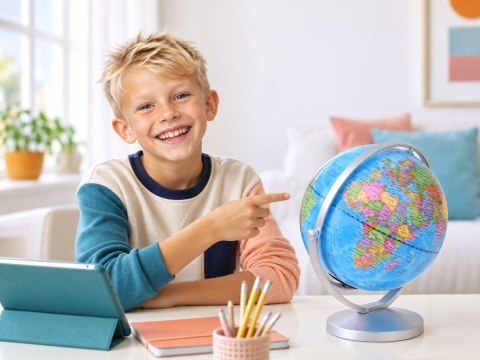 GLOBUS interaktywny 2w1 LAMPKA - podświetlany, żyroskopowy 25cm ZA6216