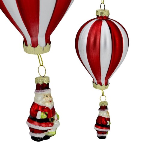 BOMBKA SZKLANA FORMÓWKA BALON Z MIKOŁAJEM SASKA GIFT & DECOR