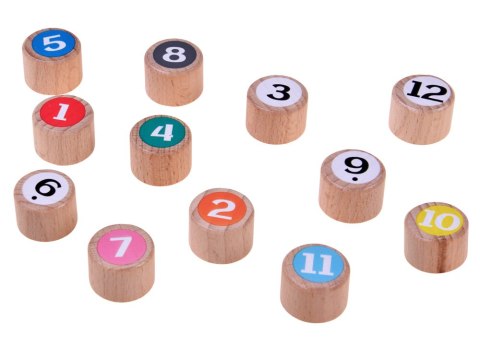 Drewniany ZEGAR edukacyjny 2w1 zadania matematyczne - MATEMATYKA ZA6240
