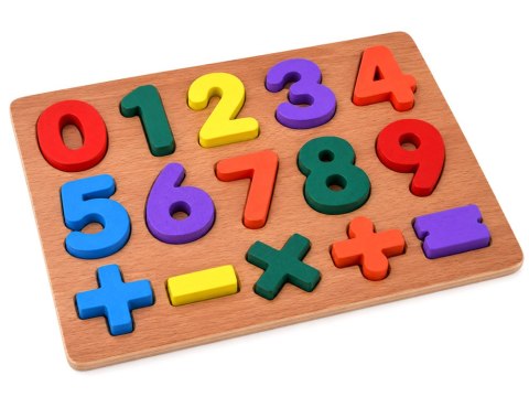 Puzzle drewniane CYFERKI matematyka - układanka edukacyjna 15ele ZA6238