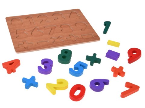 Puzzle drewniane CYFERKI matematyka - układanka edukacyjna 15ele ZA6238