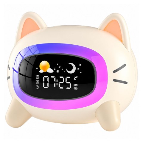 Wielofunkcyjny Budzik Zegar Elektroniczny Lampka Nocna Trener Snu Kotek