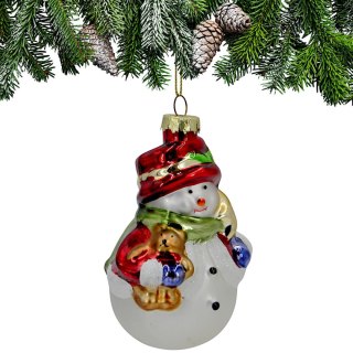 BOMBKA SZKLANA FORMÓWKA BAŁWAN 11CM SASKA GIFT & DECOR