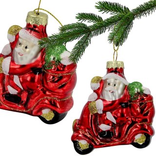 BOMBKA SZKLANA FORMÓWKA MIKOŁAJ NA MOTORZE SASKA GIFT & DECOR