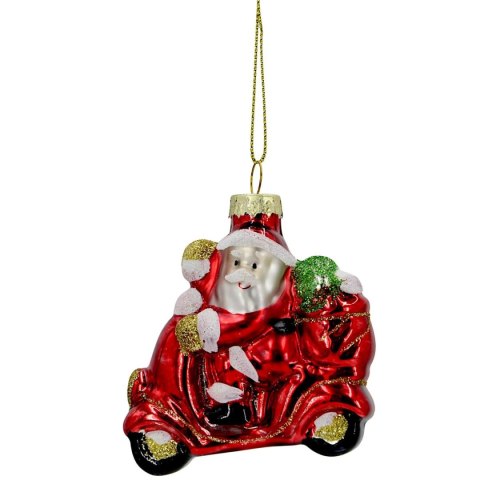 BOMBKA SZKLANA FORMÓWKA MIKOŁAJ NA MOTORZE SASKA GIFT & DECOR