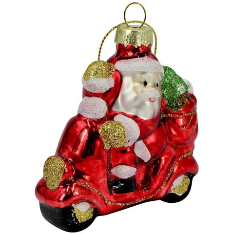 BOMBKA SZKLANA FORMÓWKA MIKOŁAJ NA MOTORZE SASKA GIFT & DECOR