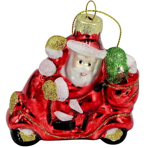BOMBKA SZKLANA FORMÓWKA MIKOŁAJ NA MOTORZE SASKA GIFT & DECOR