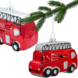 BOMBKA SZKLANA FORMÓWKA WÓZ STRAŻACKI SASKA GIFT & DECOR
