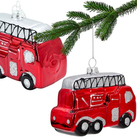 BOMBKA SZKLANA FORMÓWKA WÓZ STRAŻACKI SASKA GIFT & DECOR