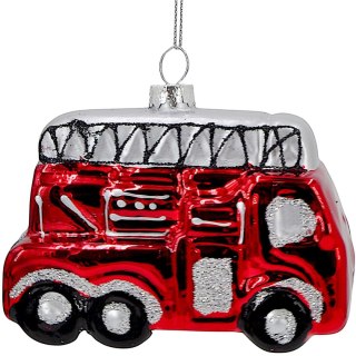 BOMBKA SZKLANA FORMÓWKA WÓZ STRAŻACKI SASKA GIFT & DECOR