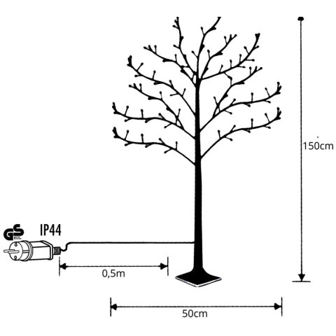 DRZEWKO DEKORACYJNE 144LED 150CM BROWN