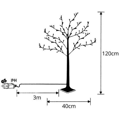 DRZEWKO DEKORACYJNE 150LED 120CM BLACK LUCA