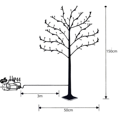 DRZEWKO DEKORACYJNE 180LED 150CM WHITE LUCA