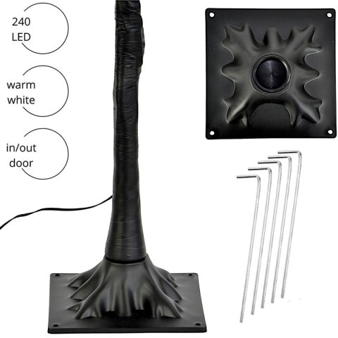 DRZEWKO DEKORACYJNE 240LED 180CM CZARNE LUKA