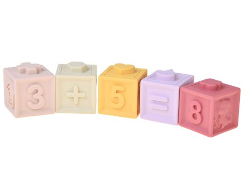 Gumowe klocki - miękkie, sensoryczne, pastelowe 12szt. ZA6635