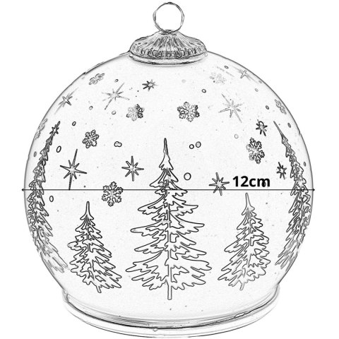 BOMBKA DEKORACYJNA SZKLANA LED 12CM ISKRZĄCA KRĘCĄCA SIĘ GOLD MICA
