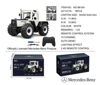 Traktor Biały 1:24 z Pilotem Mercedes Benz