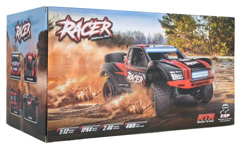 Auto R/C Terenowe RACE 18 1:12 Czarno Czerwony